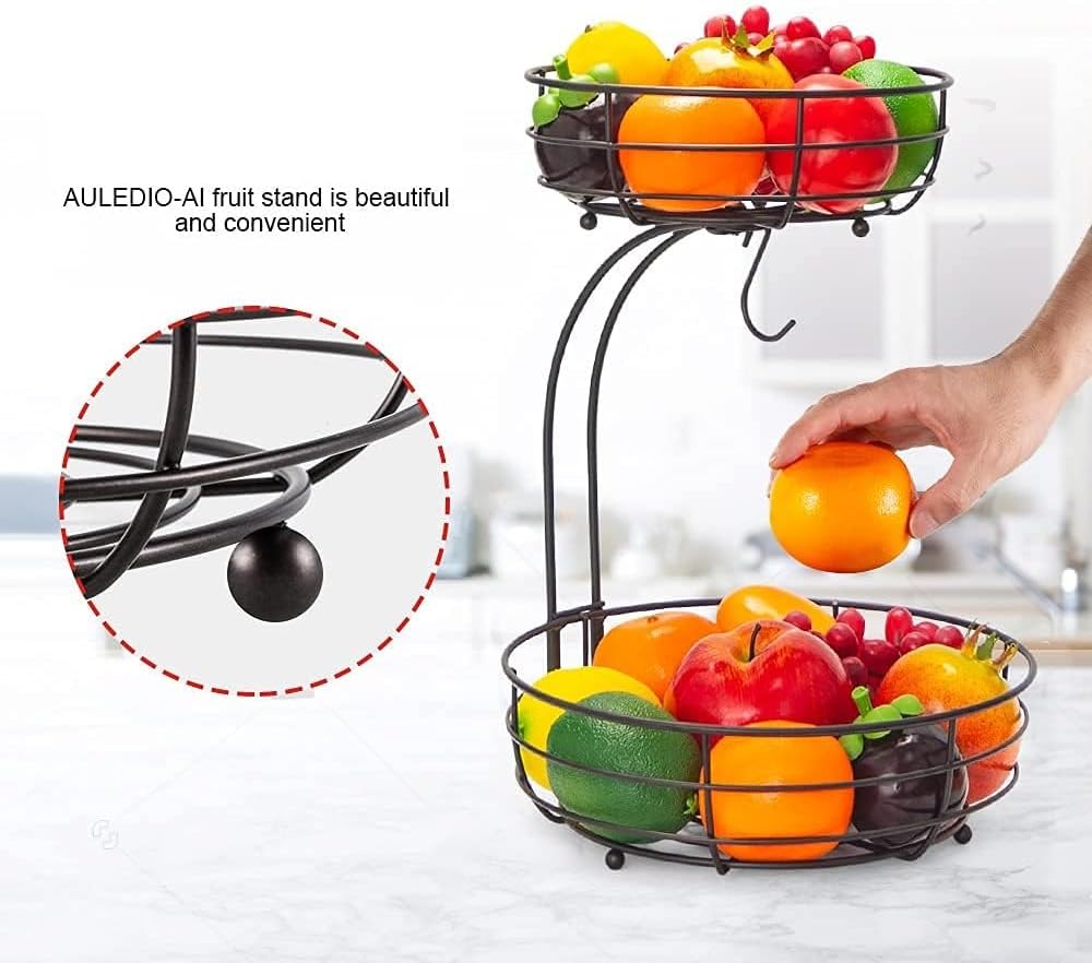 🥕 2-Tier Countertop Kitchen Organizer – Stylish Fruit & Vegetable Storage Rack 🍅🧺