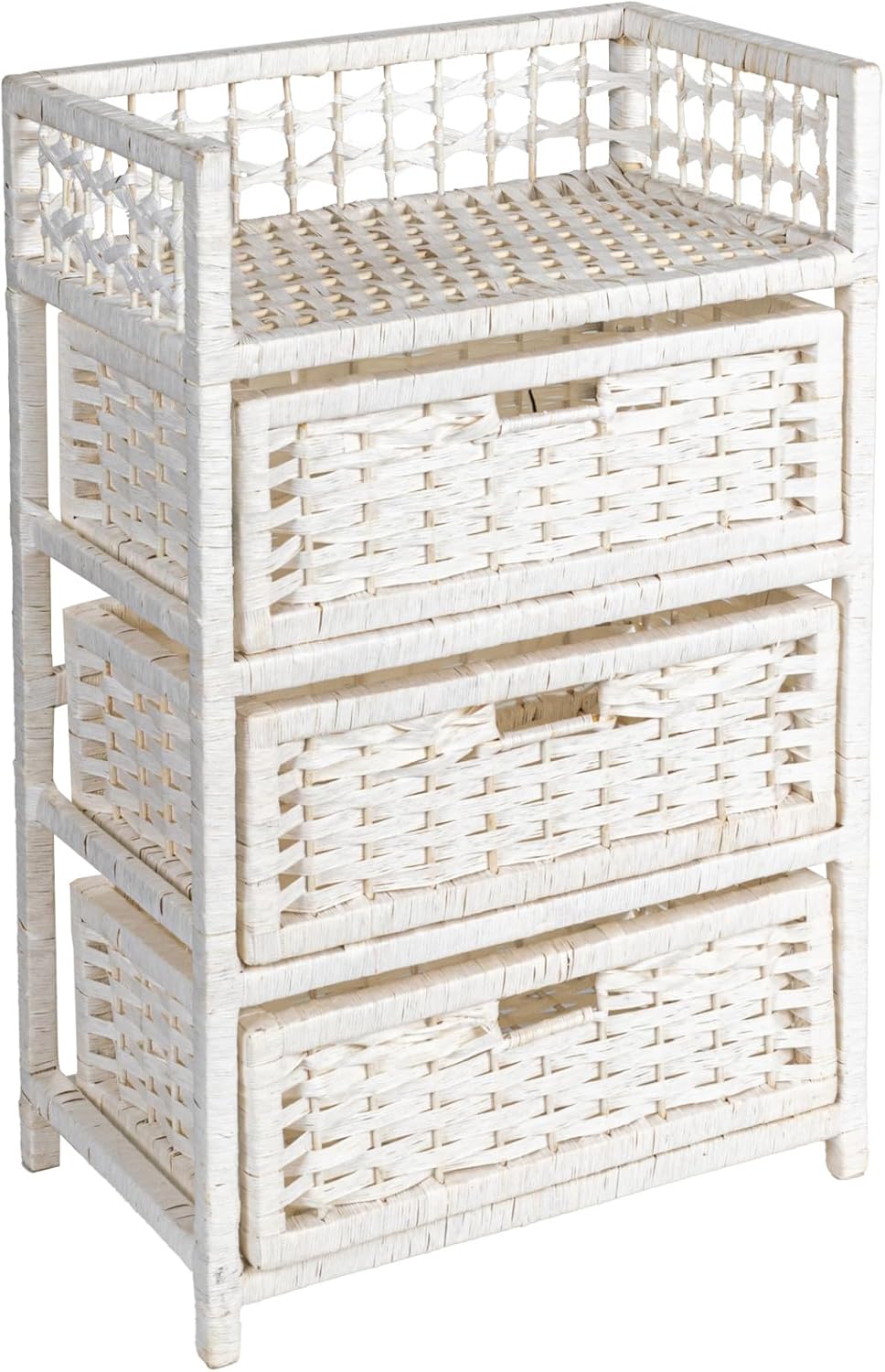 🌿 Handwoven 3-Drawer Storage Organizer – Tidy & Stylish Home Solution 🏡✨