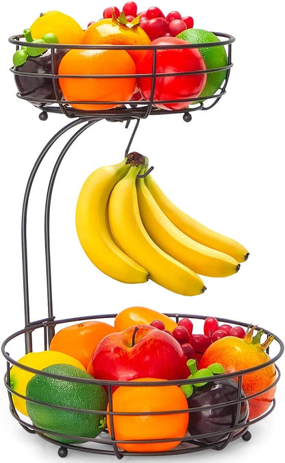 🥕 2-Tier Countertop Kitchen Organizer – Stylish Fruit & Vegetable Storage Rack 🍅🧺