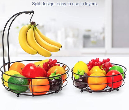 🥕 2-Tier Countertop Kitchen Organizer – Stylish Fruit & Vegetable Storage Rack 🍅🧺
