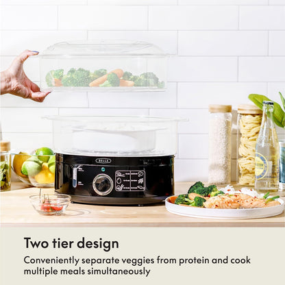 🍲 2-Tier Electric Food Steamer – Healthy, Hassle-Free Meals in Minutes! 🌿