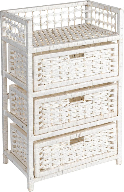 🌿 Handwoven 3-Drawer Storage Organizer – Tidy & Stylish Home Solution 🏡✨