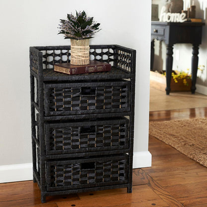 🌿 Handwoven 3-Drawer Storage Organizer – Tidy & Stylish Home Solution 🏡✨