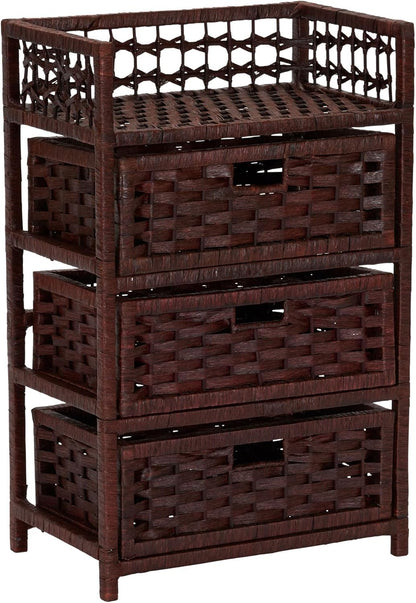 🌿 Handwoven 3-Drawer Storage Organizer – Tidy & Stylish Home Solution 🏡✨