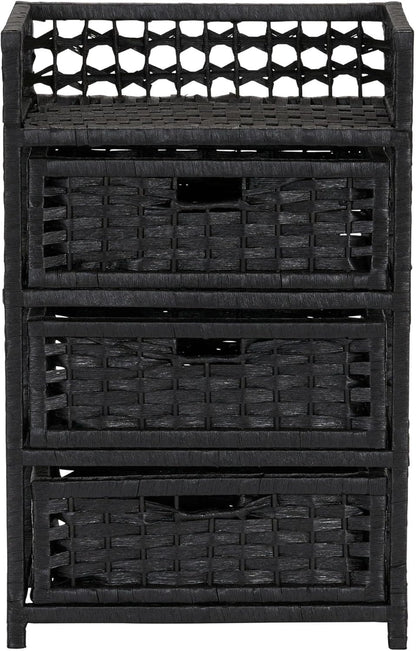 🌿 Handwoven 3-Drawer Storage Organizer – Tidy & Stylish Home Solution 🏡✨