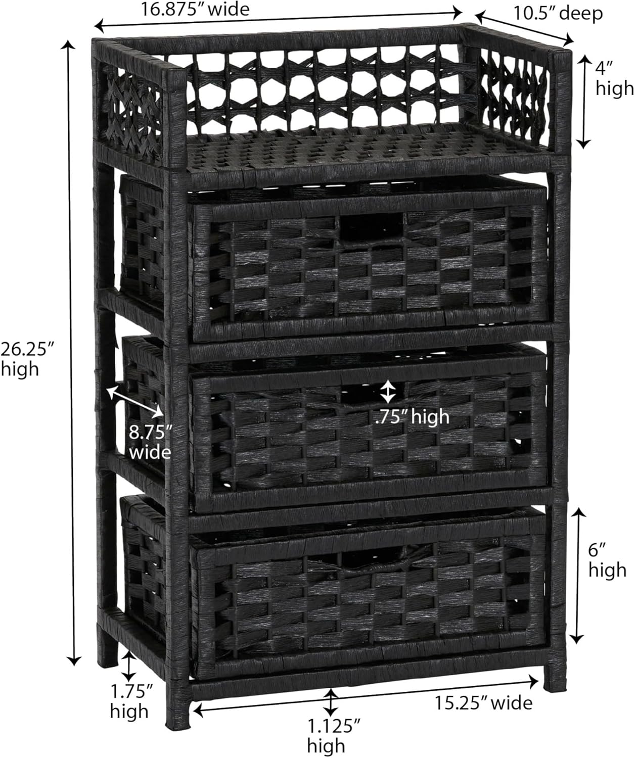 🌿 Handwoven 3-Drawer Storage Organizer – Tidy & Stylish Home Solution 🏡✨